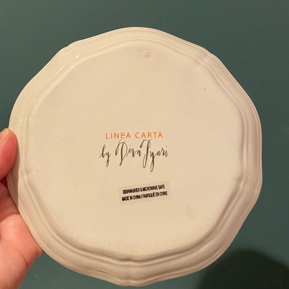 Anthropologie Linea Carta Mm Majestic Moonlight Dessert Canape Plate Initial - Picture 3 of 6